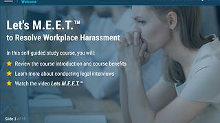 Let's M.E.E.T.™ to Resolve Workplace <mark>Harassment</mark> (eLearning Classic)