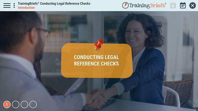 TrainingBriefs® Conducting Legal Reference Checks