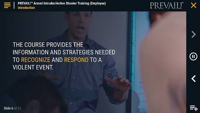 PREVAIL!® Armed Intruder/Active Shooter Training (Employee - Standard)