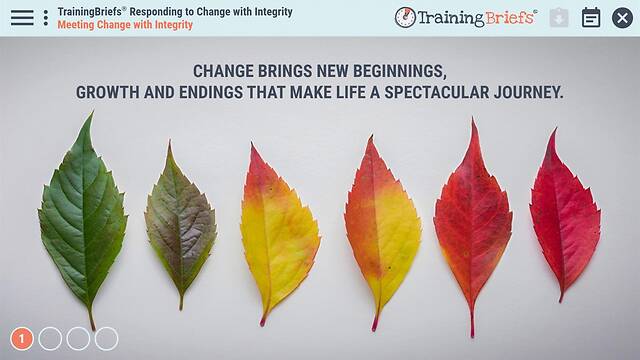 TrainingBriefs® Responding to Change with Integrity
